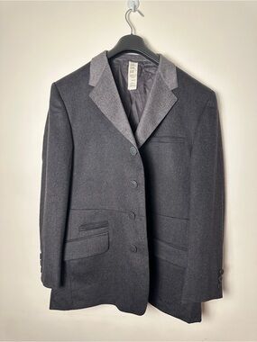 Gianni Versace Dark Grey Men Blazer Cashgora Blend